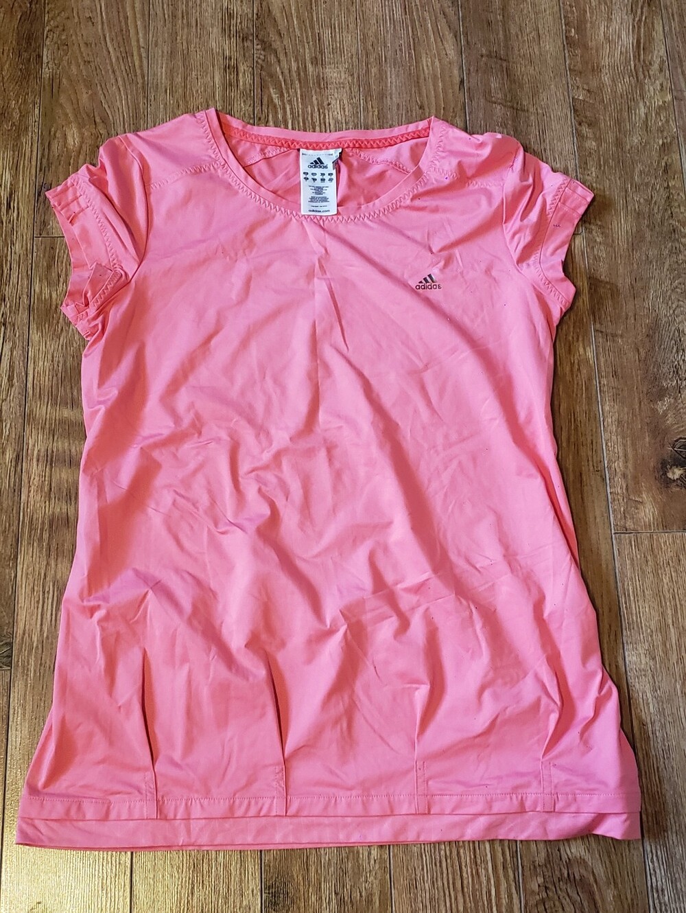 adidas Women's Coral Pink Short Sleeve Athletic Tee